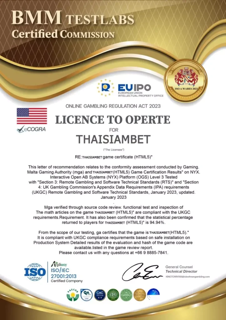Licenses & Certifications-thaisiambet-3